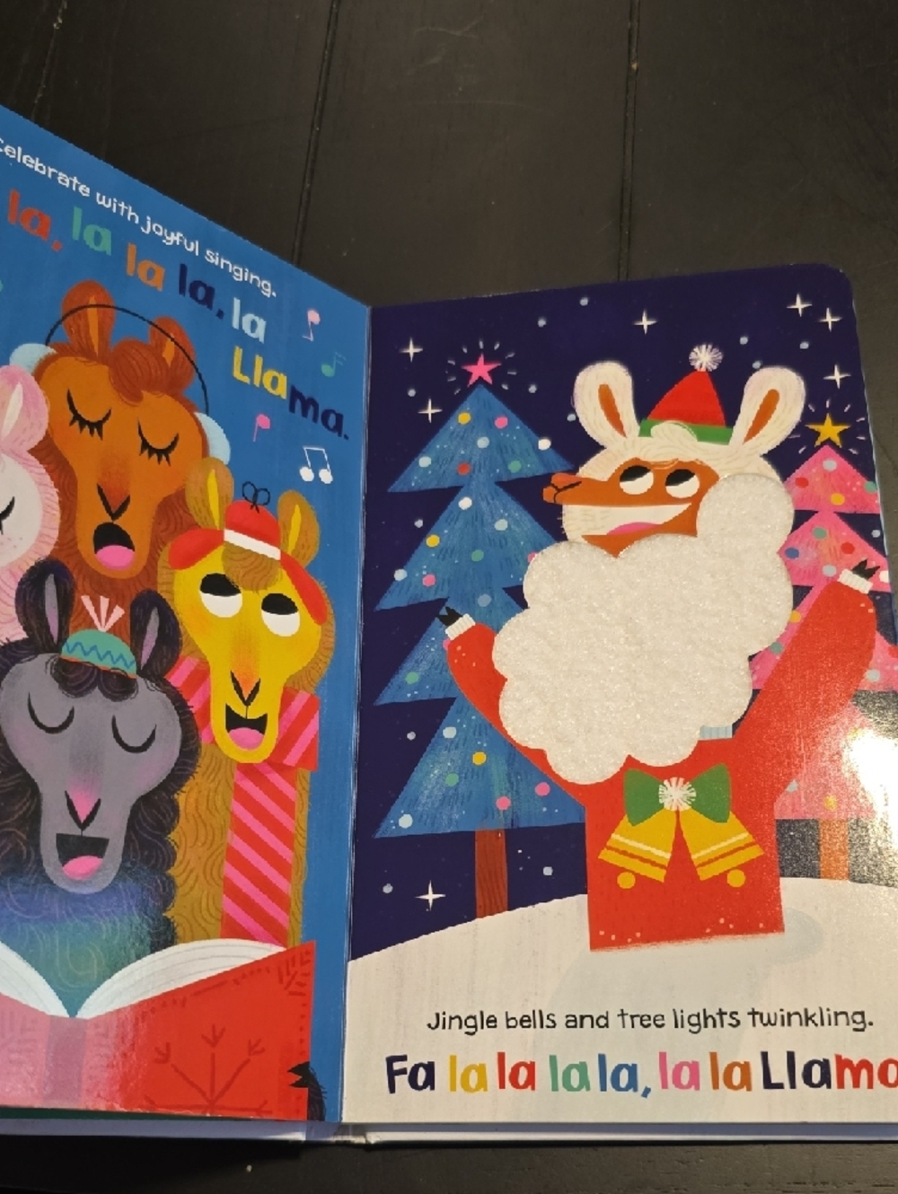 Scholastic Fa-la-la Llama! Red and Green Holiday Touch-and-Feel Board Book - Picture 3 of 3